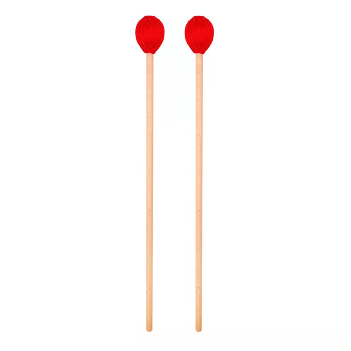 Marimba Mallets Medium Red Hard Yarn Head Keyboard Marimba Mallets With Maple Handles For Percussion Marimba Playing