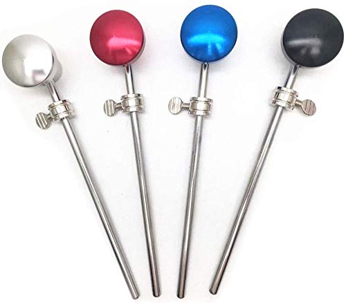 Jiayouy 2 Pieces Bass Drum Pedal Beater Aluminum Alloy Hammer Head Percussion Instrument Accessory Part Red 2