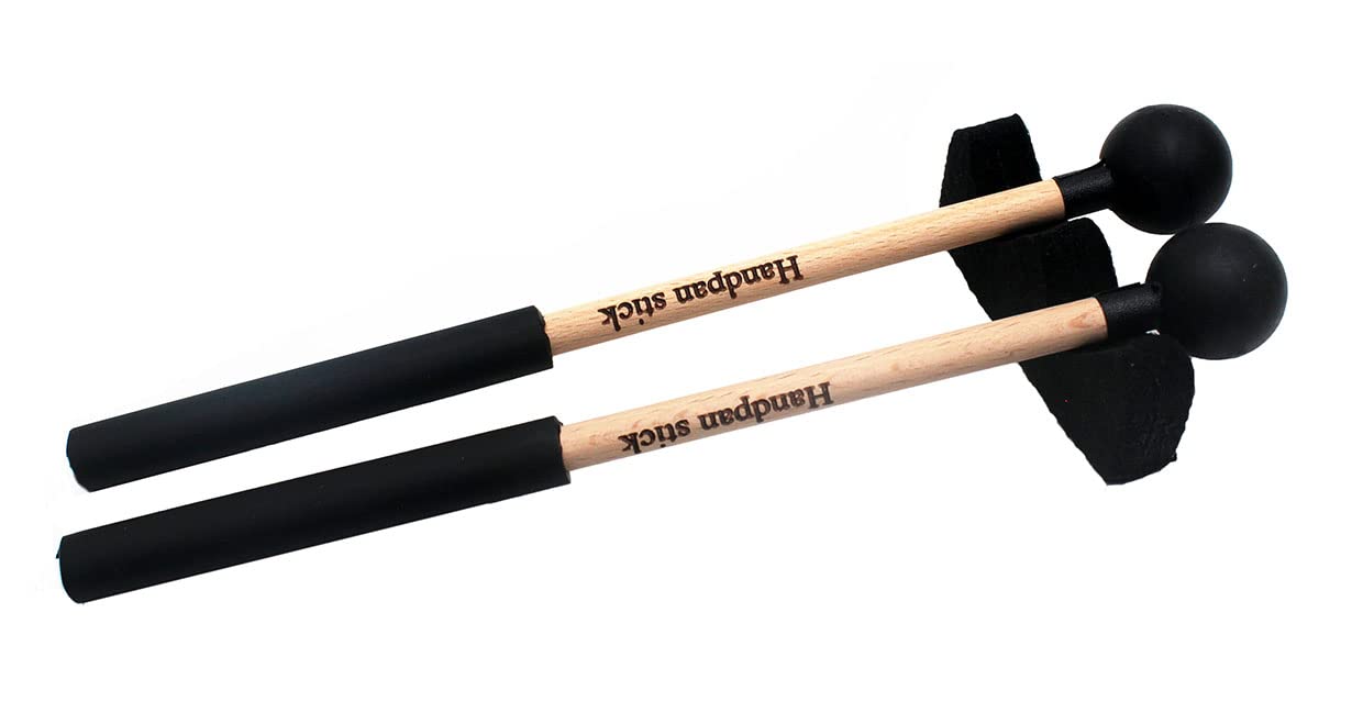 Tuoren 1 Pair Tongue Drum Mallets With Bracket Handpan Drum Sticks Rubber Mallet Percussion Instrument Accessory (Type A)