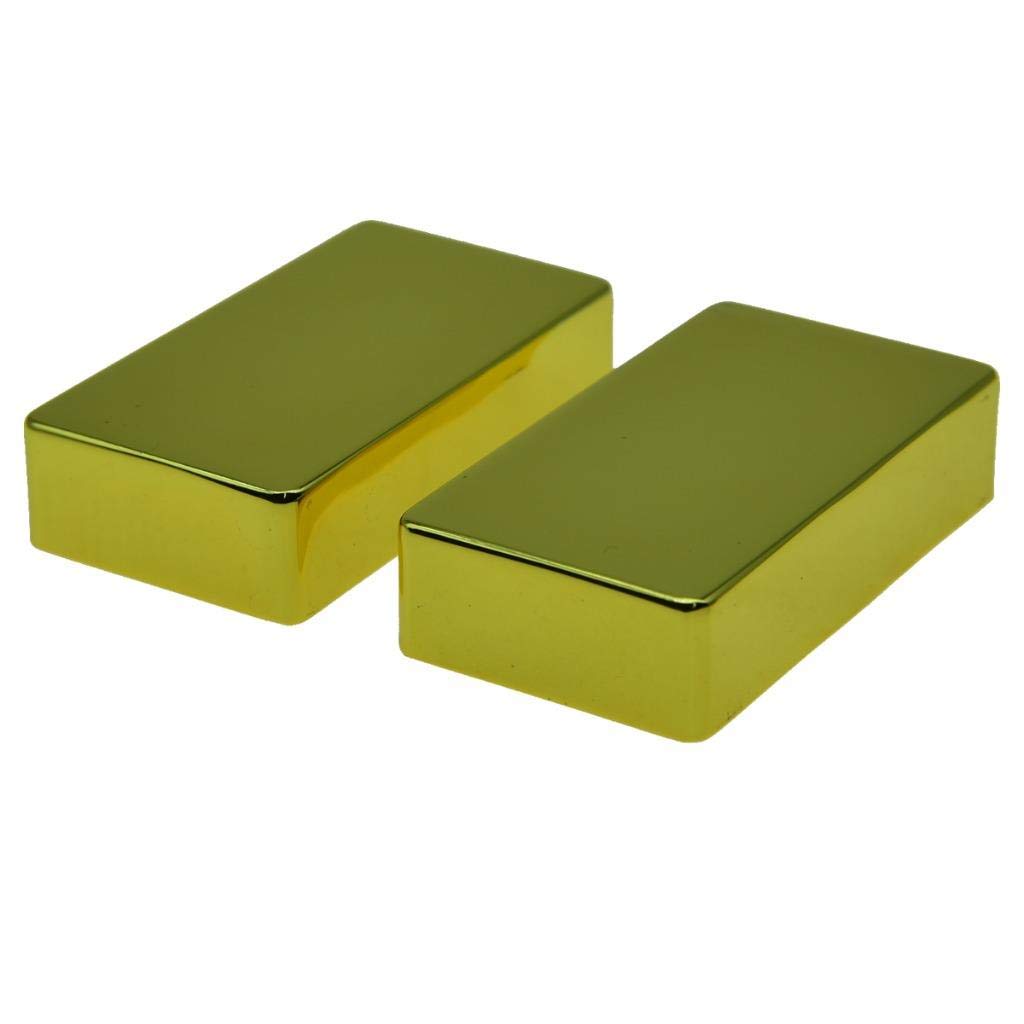Kaish Set Of 2 Sealed Humbucker Guitar Pickup Covers Brass Humbucker Pickup Cover Without Holes Gold