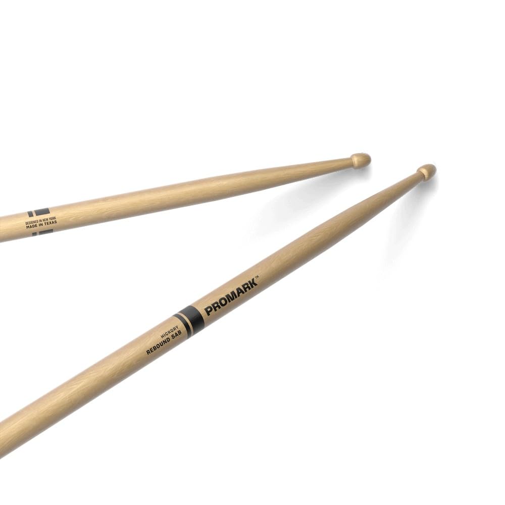 Promark Rebound 5Ab Hickory Drumsticks   Crafted For Resilience And Precision   Acorn Wood Tip For Larger Sweet Spot   1 Pair