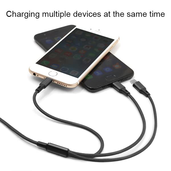 Puxnoin Multi Charging Cable, 4Pack Multi Charger Cable Short 1Ft Braided Universal 3 In 1 Multiple Usb Cable Charging Cord With