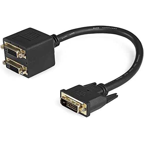 Startech.Com 1Ft Dvi Splitter Cable   M / F   Dvi D To 2X Dvi D Dual Video Splitter For Your Split Screen Computer Monitor (Dvis