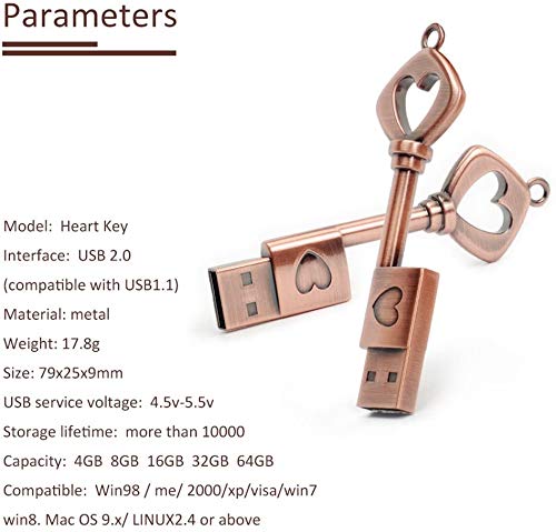 Leizhan Metal Key Shape Usb Flash Drive 5 Pack 32Gb Key Of Love Key Chain Usb Memory Stick Pen Drive Graduation Gift Pendrive