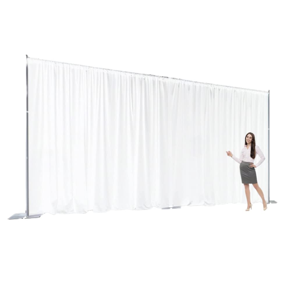 Urby Two Layers Backdrop Made with One Piece Chiffon Tulle & Polyester for Professional Extra Wide Blackout Curtains (White, 20 