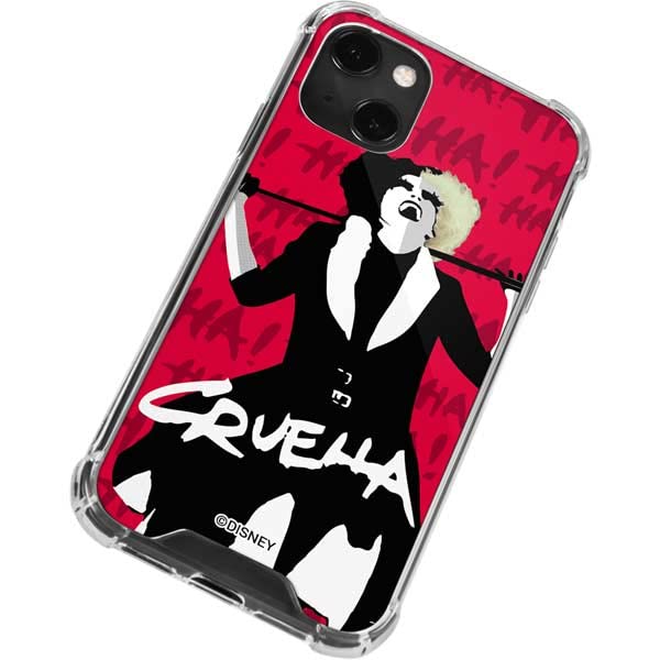 Skinit Clear Phone Case Compatible With Iphone 13 Mini   Officially Licensed Disney Cruella Evil Laugh Design