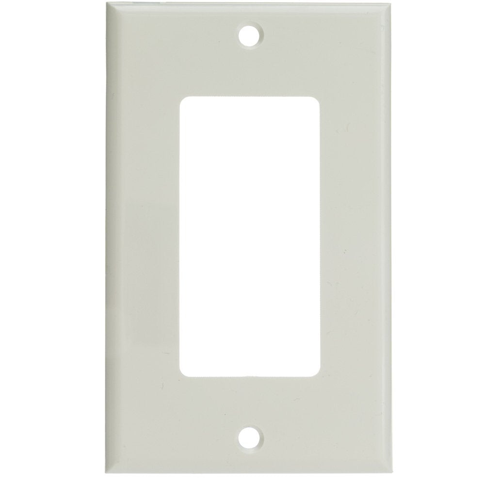 Decora Wall Plate, White, 1 Hole, 1 Gang Decora Device Wall Plate Cover, Cablewholesale