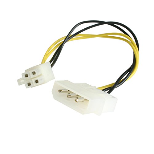 Startech.Com 6In Lp4 To P4 Auxiliary Power Cable Adapter   Lp4 To 4 Pin Atx   Molex To P4 Adapter   Lp4 To P4 (Lp4P4Adap)