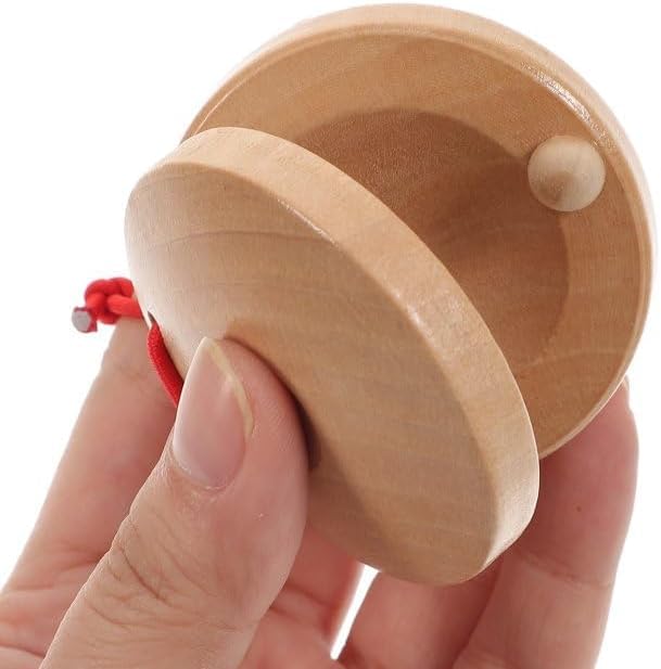 Wooden Castanet, Percussion Instrument   2Pcs Hand Finger Castanets, Wood Castanets Classroom Diy Rhythm Music Musical Instrumen