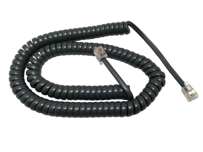 The VoIP Lounge Replacement 12 Foot Gray Handset Receiver Curly Cord for Cisco SPA500 Series IP Phone SPA501G SPA502G SPA504G SP