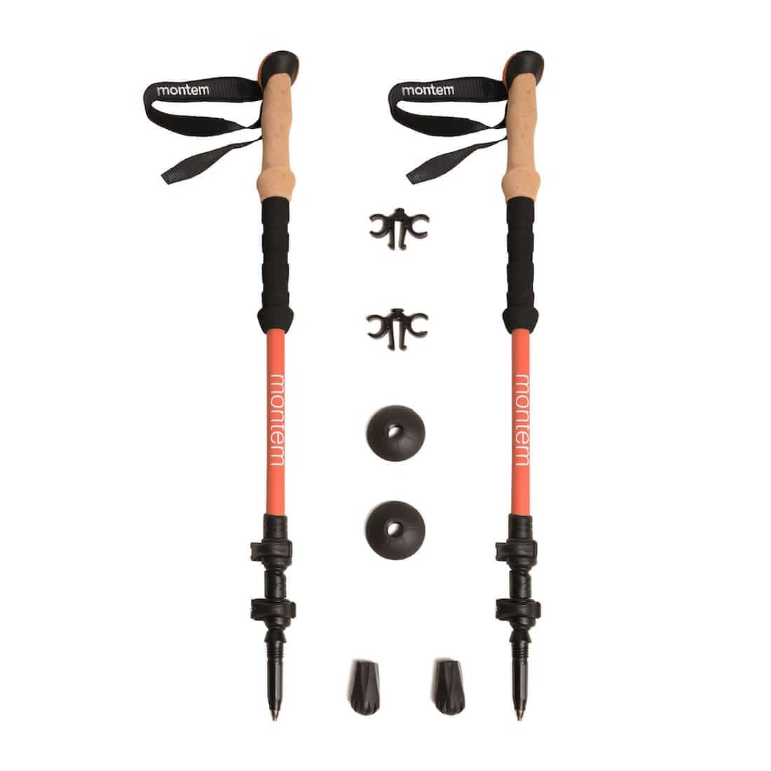 Montem Ultra Strong Hikingwalkingtrekking Poles   One Pair (2 Poles) (Orange)