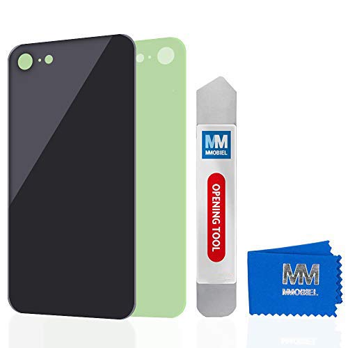 Mmobiel Battery Back Cover Glass Rear Housing Compatible With Iphone Se 2020/8 (Black) 4.7 Inch Incl. Adhesives And Metal Spudge