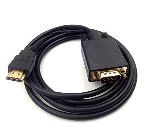 Hdmi To Vga Adapter Cable, Haokiang 6Ft/1.8M Gold Plated 1080P Hdmi Male To Vga Male Active Video Converter Cord Support Notebook Pc Dvd Player Laptop Hdtv To D Sub Hd 15 Pin Vga Monitors Projector