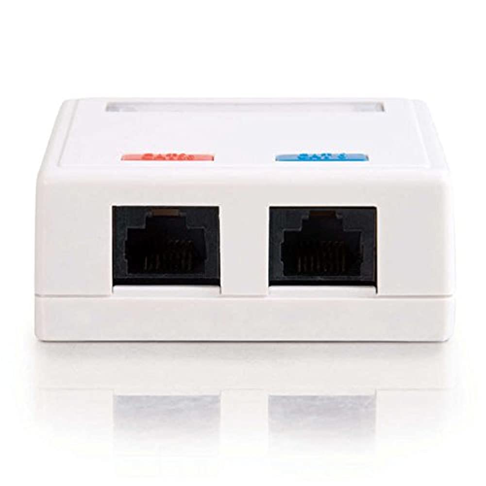 C2G 03837 2 Port Cat5E Surface Mount Box, White