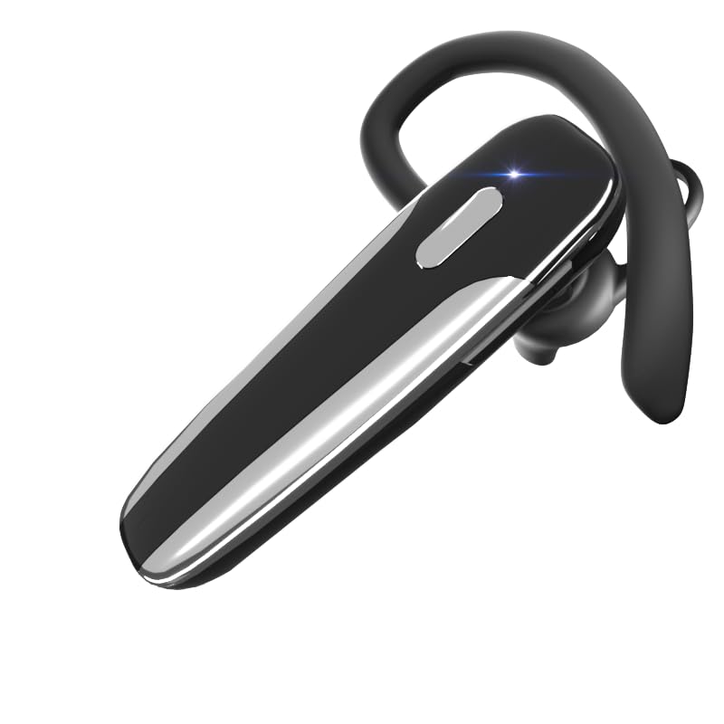 Single Ear Bluetooth Headset V5.3 SingleEar Earpiece with Wireless Microphone 48H Battery, Bluetooth Earpiece  Handsfree for D