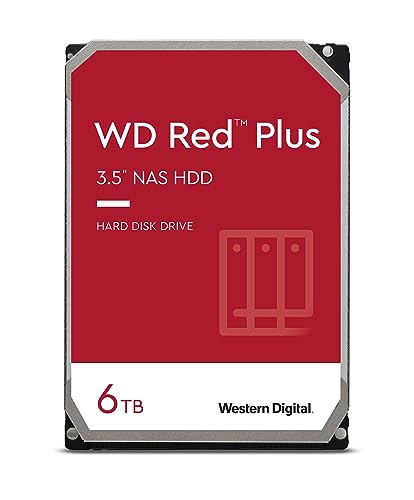 Western Digital 6Tb Wd Red Plus Nas Internal Hard Drive Hdd   5400 Rpm, Sata 6 Gb/S, Cmr, 64 Mb Cache, 3.5''   Wd60Efrx