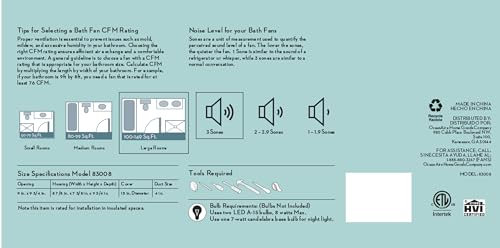 Good Housekeeping Roman (83008) Decorative 110 Cfm 3.0 Sones Bathroom Ventilation Exhaust Fan With Light & Night Light (Brushed
