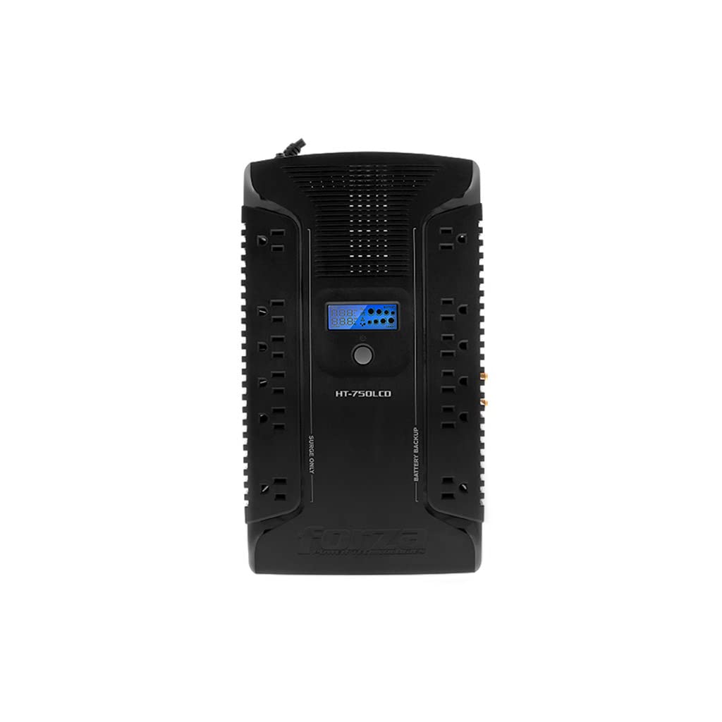 Forza Ups 750Va/450W Line Interactive Uninterrupted Battery Backup Supply, 12 Outlets, Avr, Lcd Screen, Usb, Coaxial, 3 Year War