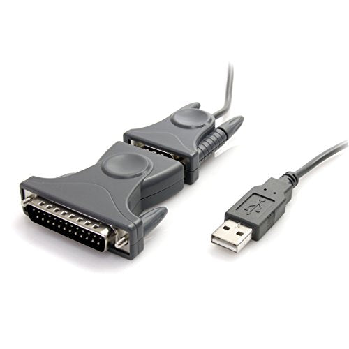 Startech.Com 3Ft (1M) Usb To Serial Cable, Db9/Db25 Rs232 To Usb Converter, Prolific, Usb To Serial Adapter For Plc/Printer/Scan