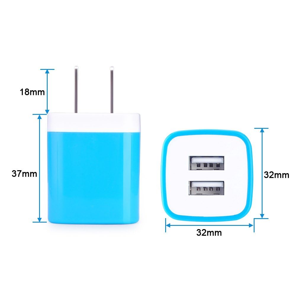 Plug Usb Wall Adapter,Usb Charger Box Fast Charging Block Cube,5V/2.1A Universal Power Adapter Travel Brick Base Compatible For
