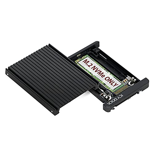 Icy Dock Tool Less M.2 Pcie 3.0/4.0 Nvme Ssd To 2.5'' U.2 (Sff 8639) Ssd Converter Adapter With Heatsink Cover   Ezconvert Mb705