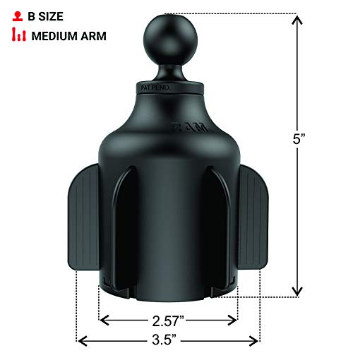 Ram Mounts Rap B 299 4 Un10U X Grip Large Phone Mount With Ram Stubby Cup Holder Base With Medium Arm