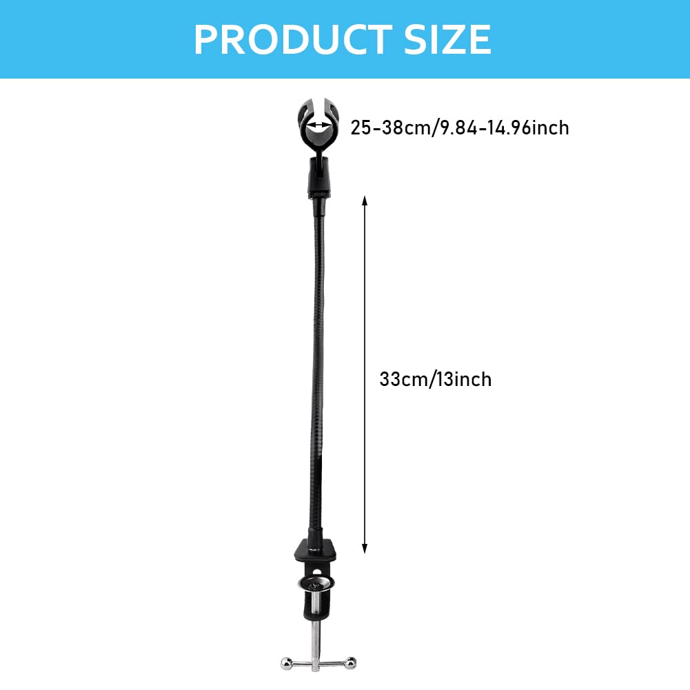 Microphone Arm Stand, 360 Degree Flexible Gooseneck Desktop Mic Stands Holder With Heavy Duty Desk Clamp For Recording, Games(Black)