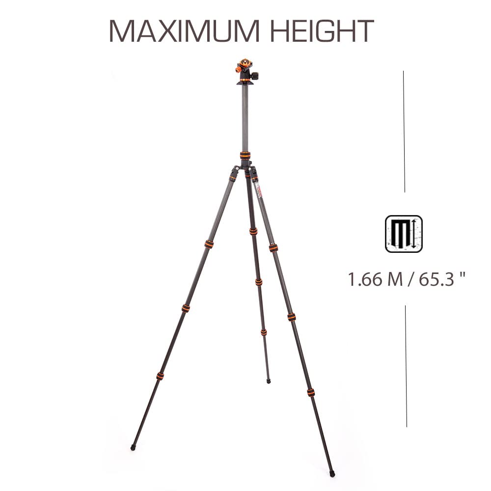 3 Legged Thing Punks Billy 2.0 Carbon Fibre Travel Friendly Tripod   Compact & Adjustable Camera Tripod With Three Detachable Legs   Copper/Black (Billyblack2.0)