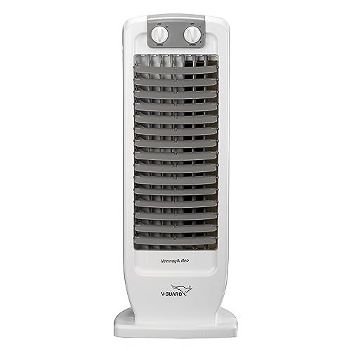 VGuard Veemagik Neo 17 (43.5Cm) Tower Fan | 1300 Rpm | 2401 Cfm Air Flow | (Grey White) | 18Months Warranty