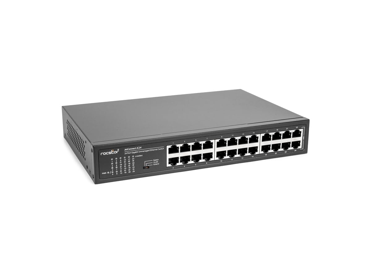 Jetconnect Jc24 24-Port Gigabit Desktop / Rackmount Unmanaged Network Switch, 24