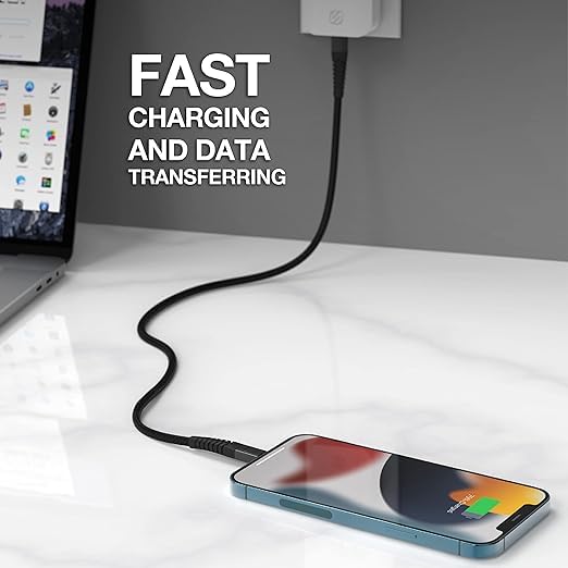 Scosche HDi3B10WT SP Strikeline MFI Certified Lightning Charge & Sync Heavy Duty Cable 10 ft. White