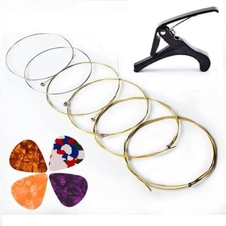 Flare OneHanded Trigger Guitar Capo Combo | QuickChange Capo For Acoustic, Electric & Ukulele + Extra Strings & 5 Picks