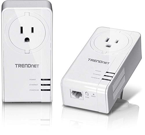 Trendnet Powerline 1300 Av2 Adapter With Built In Outlet Adapter Kit, Includes 2 X Tpl 423E Adapters, Ieee 1905.1 & Ieee 1901, G