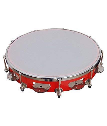 HiiChoiceTambourine/Fibre Dafli 12 inch Hand Percussion Musical Instrument (Yellow, Random Colour)