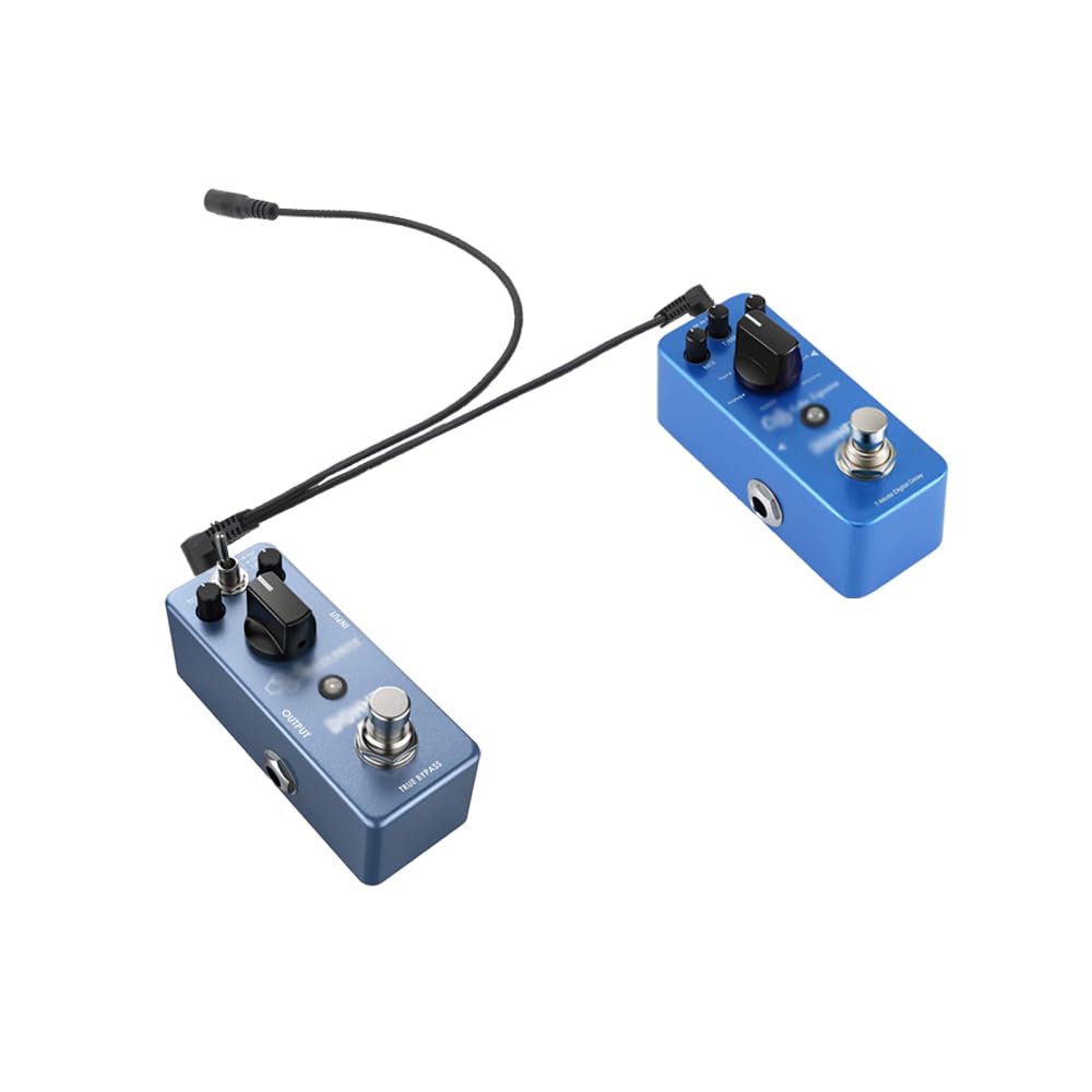 1 To 2 Way Daisy Chain Cable Guitar Effect Pedal Power Supply Splitter Cable Adapter Power Cable Black 2Pcs