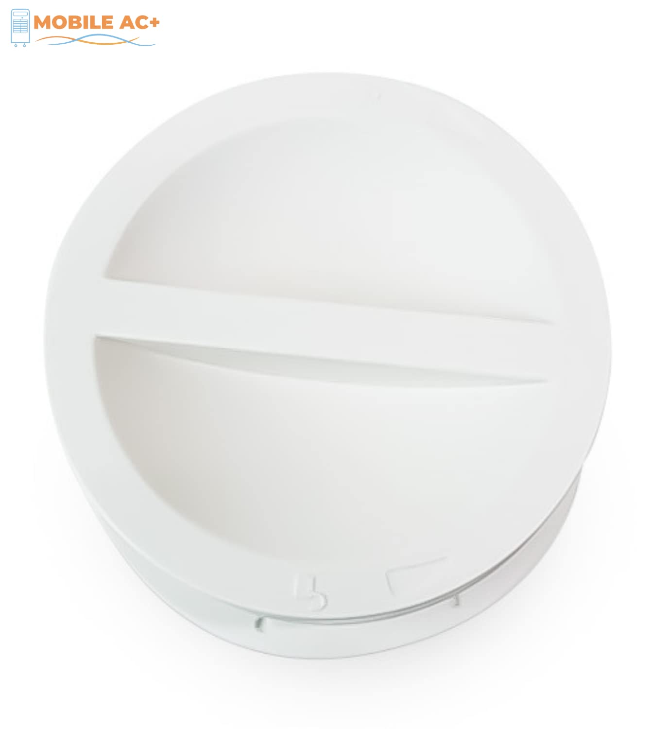Mobile Ac+ Dual Size Wall Mount Connector For Portable Ac Vent, 6 And 6.5 Inches Hose Compatible, White, Cover Plug Included, Om