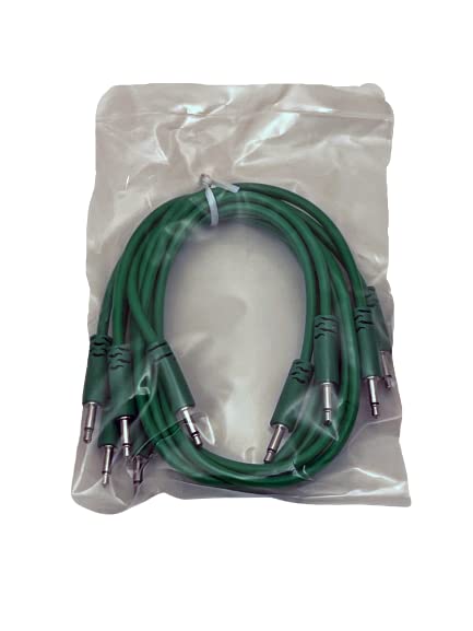 Luigis Modular Supply Spaghetti Eurorack Patch Cables   Package Of 5 Green Cables, 18 (45 Cm)