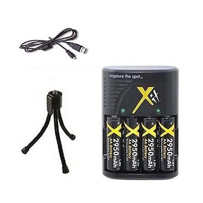 PhotoHighQuality Batteries + Charger + USB Cable + Tripod Compatible for Kodak Z650, Kodak Z700, Kodak Z710, Kodak ZD710, Kodak 