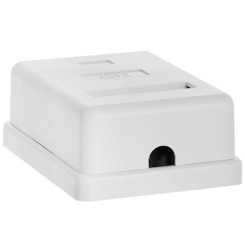 Cmple - 1 Port Cat6 Surface Mount Box, Rj45 Cat6 Single Port Surface Mount Box For Ethernet Cables, Screws And Double-Side Tape