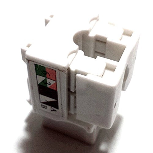 Cess Network Modular Keystone Snap In Jacks, Rj45 Cat6/Cat5E Tool Less, Gold Plated, 10Gb Ethernet, White, 10 Pack