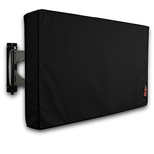 iBirdie Outdoor TV Cover 40 to 43 inch Weatherproof, Cover Size 39.5''L x 25''H, Waterproof for Outside Flat Screen 40 to 43 inch TV, Black, 600D Thick Fabric Screen Protector with Bottom