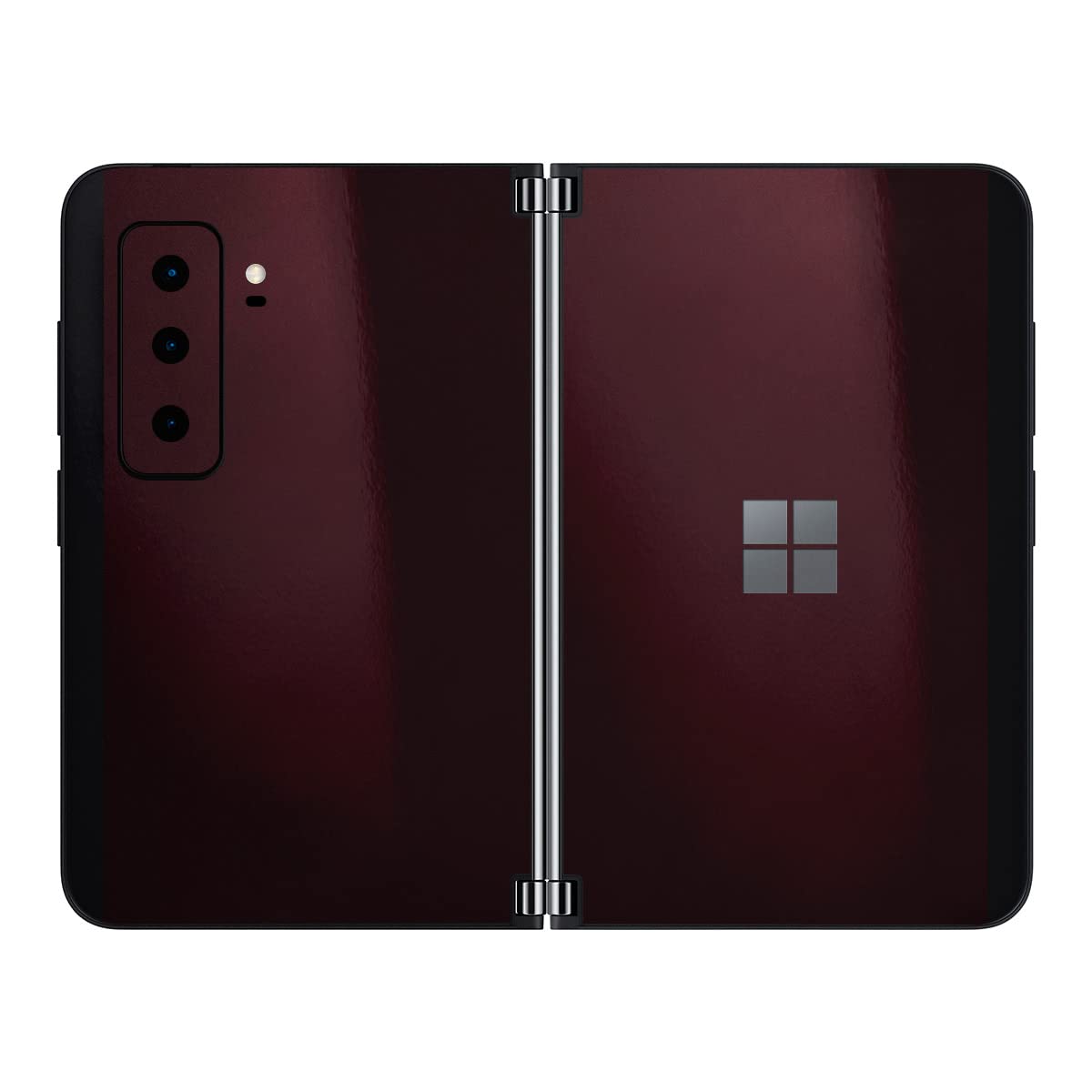 SopiGuard Sticker Skin for 2021 Microsoft Surface Duo 2 2nd Gen Edge-to-Edge Front and Rear Panels Vinyl Decal (Gloss Black Rose