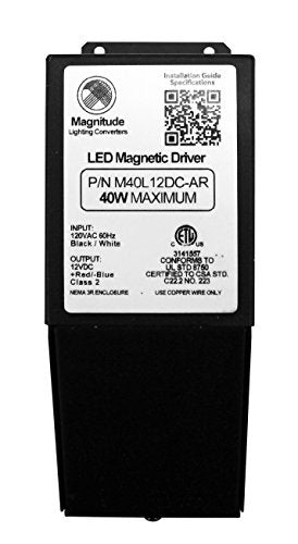 12V Magnitude Magnetic Dimmable Led Driver Transformer Hardwired Under Cabinet Lighting 40 Watt   Inspired Led