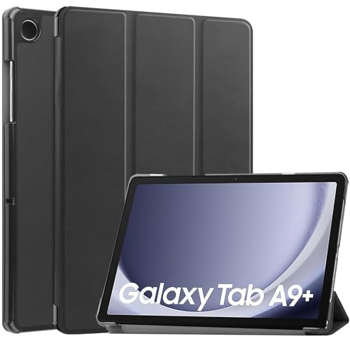 Proelite Cover For Galaxy Tab A9 Plus 11 Inch Case Cover, Smart Trifold Flip Case Cover For Samsung Galaxy Tab A9+ 11 Inch, Blac
