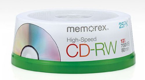 Memorex 80 Minute Cd Rw 4X 12X High Speed 25 Pack Spindle