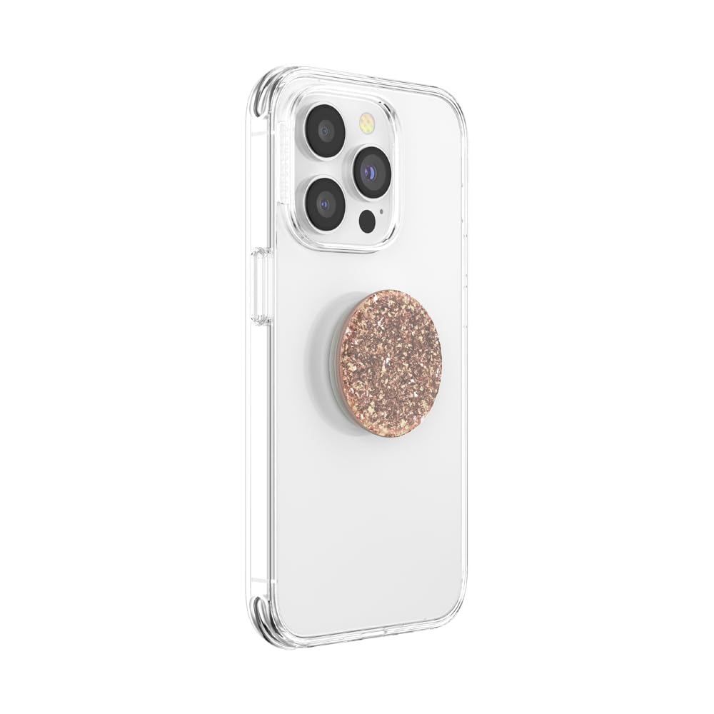 Popsockets Phone Grip With Expanding Kickstand, Glitter   Foil Confetti Rose Gold