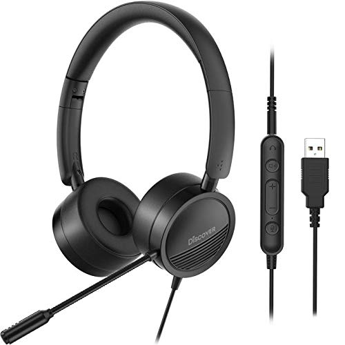 Discover D312U Dual Speaker Headset With Usb And 3.5Mm Connection  Compatible With Computer Apps Like Microsoft Teams, Zoom, Ringcentral, Cisco, Avaya And Cell Phones With A 3.5Mm Port