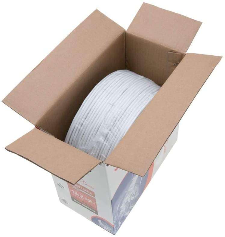Cables Direct Online 22/2 Stranded CCA Alarm Cable 500ft White for Low Voltage
