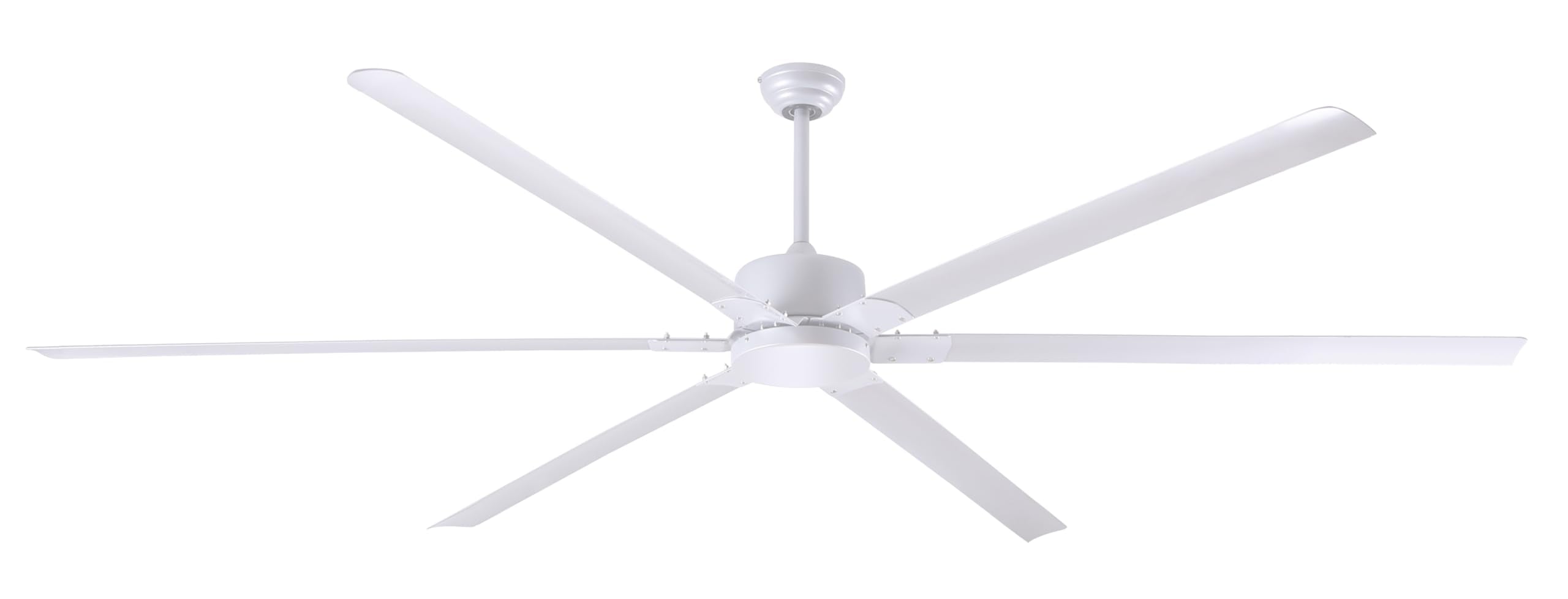 Canarm CP96WH Industrial Ceiling Fan, 96-Inch - Classic White, Downrod Mount with Zinc Ball Hanger, Ideal for Large Commercial &