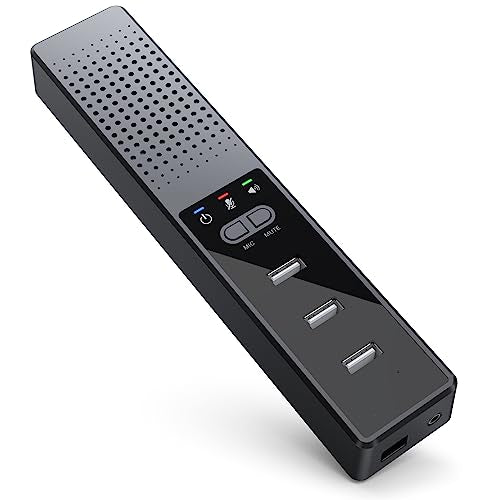 Cykvis 3 In 1 Usb Computer Speaker With Microphone, Pc Laptop Conference Speaker With Mic For Smart Home Office And Online Study